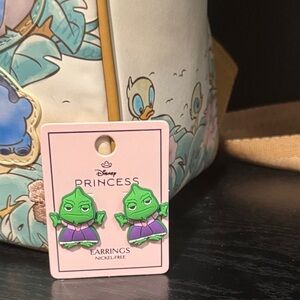 Disney Princess Rapunzel Pascal Green and Purple Dress Earrings